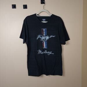 Ford Mustang Official Licensed Short Sleeve Crewneck T-Shirt in Gray Size L